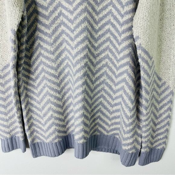 Fate purple cream stripe zig zag preppy boho pullover sweater 1X - Picture 3 of 7